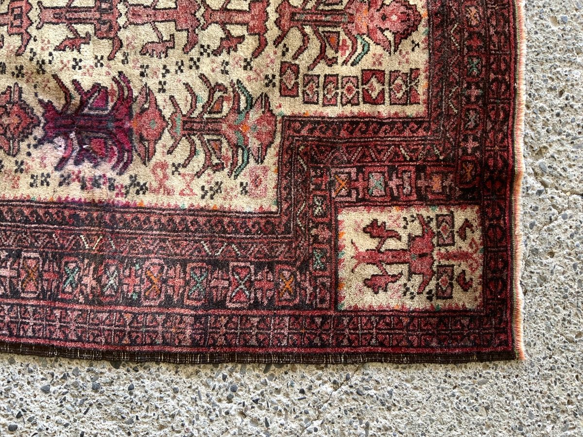 ペルシャ絨毯 ヴィンテージラグ 147×100cm 手織り オールドpersia