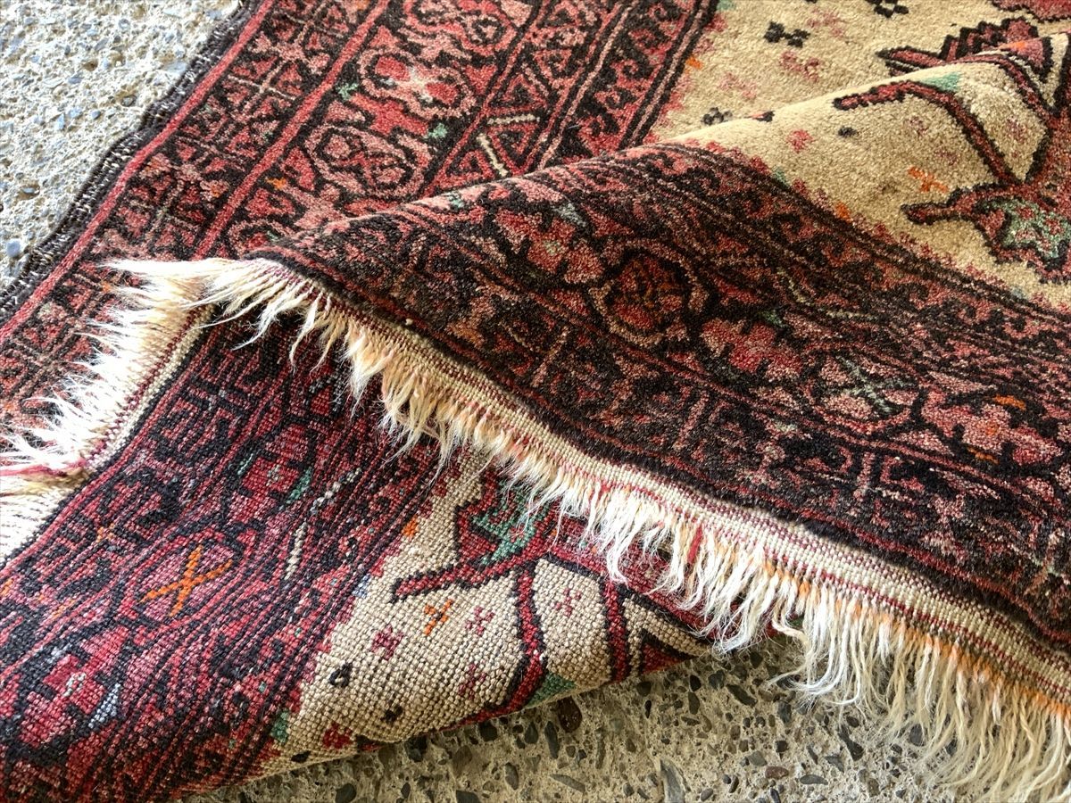 ペルシャ絨毯 ヴィンテージラグ 147×100cm 手織り オールドpersia