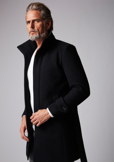 wjk】ファインウール チェスターコート☆M☆黒☆1817 wl77p チェスター