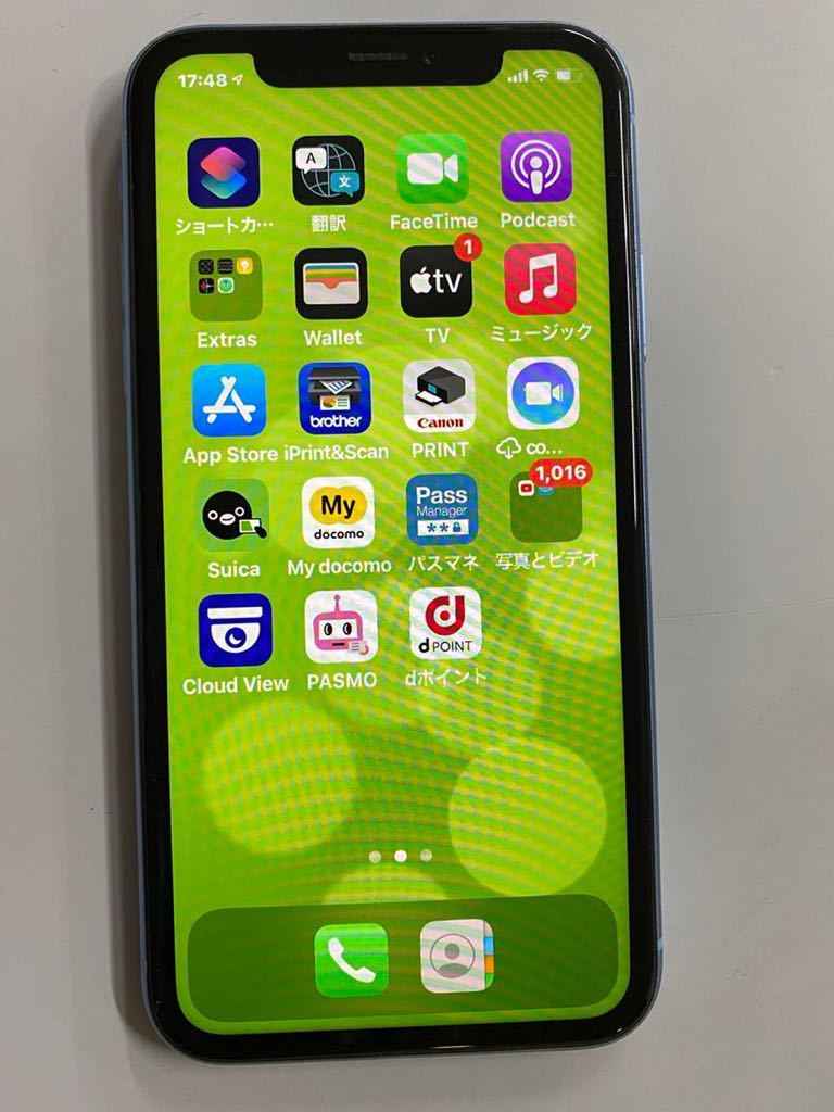 iPhone XR SIMフリー docomo 64GB 外箱ありブルー 送料無料・おまけ 