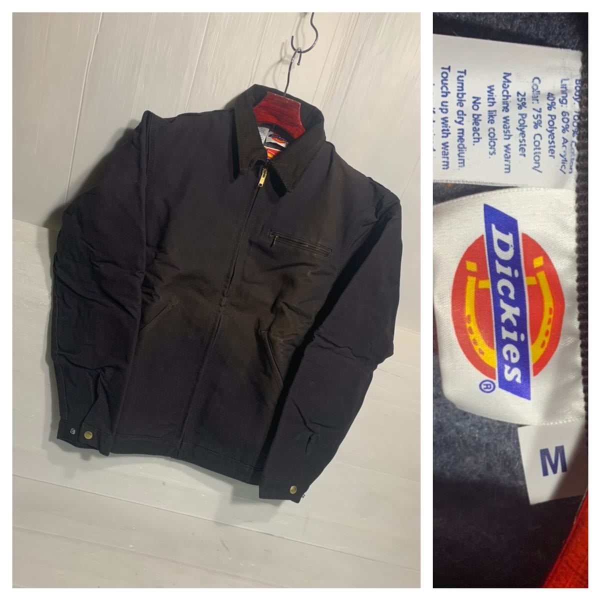 全国無料，全国無料，HOT 90's ヴィンテージ タグ付き Dickies ディッキーズ 黒 裏付き ブラックダックデトロイトジャケット M ワークジャケット(ジャンパー、ブルゾン)｜売買されたオークション情報、yahooの商品情 ジャケット、上着
