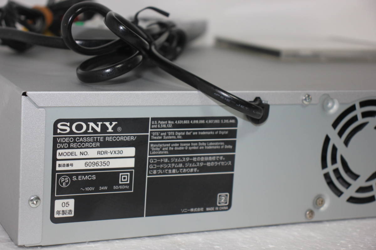 ▽△▽SONY RDR-VX30 VHS⇔DVDレコーダースゴ録 純正リモコン（電池入）AV