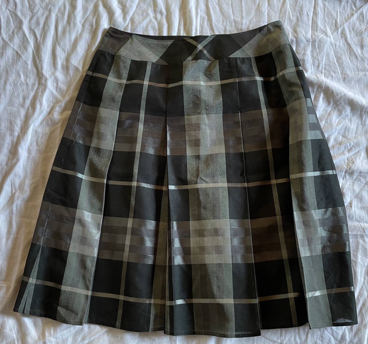 BURBERRY LONDON バーバリーロンドン スカート 44 シルク チェック
