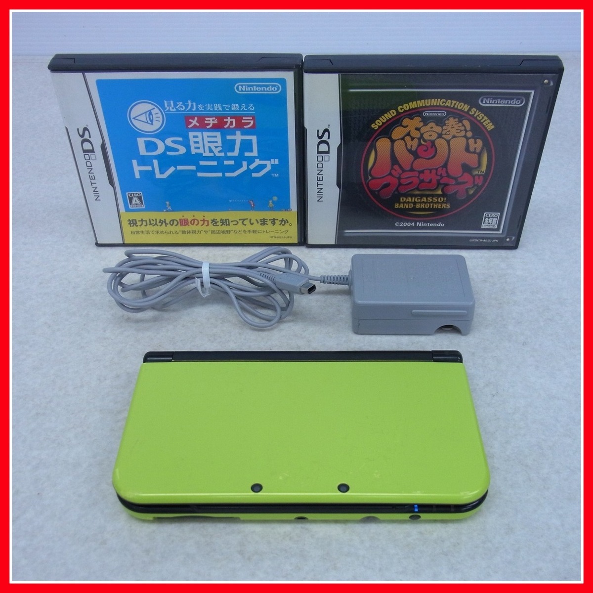 動作品 Newニンテンドー3DSLL ライム×ブラック 本体 + ソフト 大合奏  