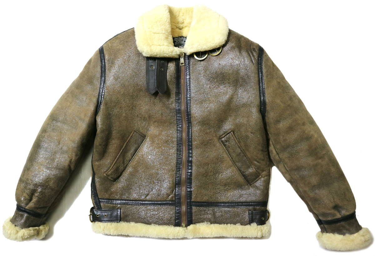 程度良好/丈夫！◇USA製 US SHEEP SKIN B-3 羊革 ムートンジャケット 