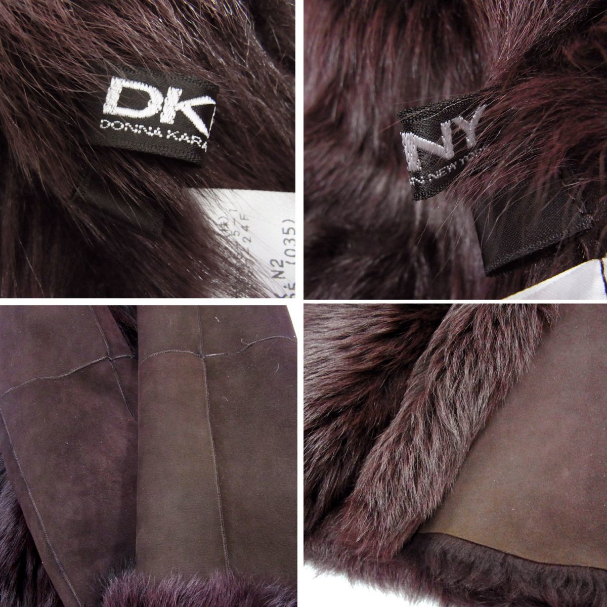 ○ダナキャラン DKNY ムートンコート ムートンジャケット 毛皮 シープ 