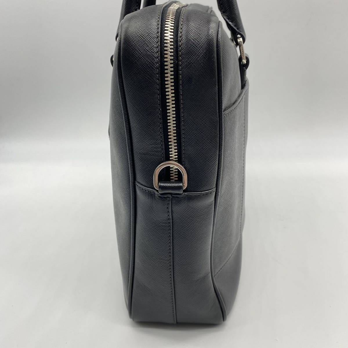 新品未使用級】 プラダ PRADA サフィアーノレザー ブリーフケース 2way