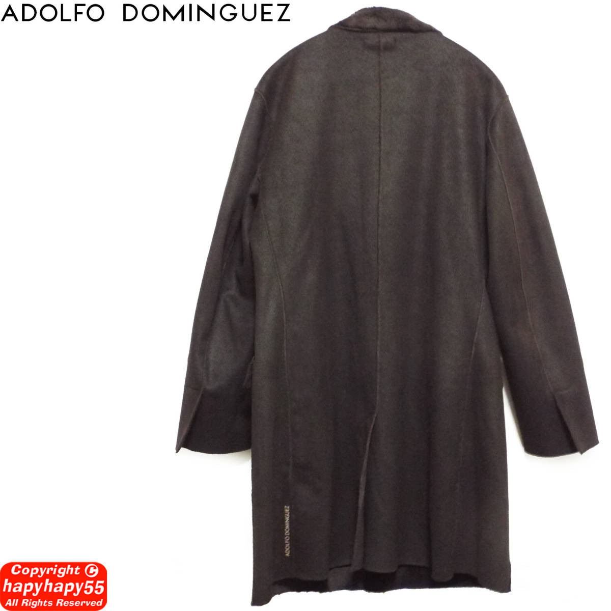 □ADOLFO DOMINGUEZ フェイクムートンコート◇アドルフォドミンゲス 