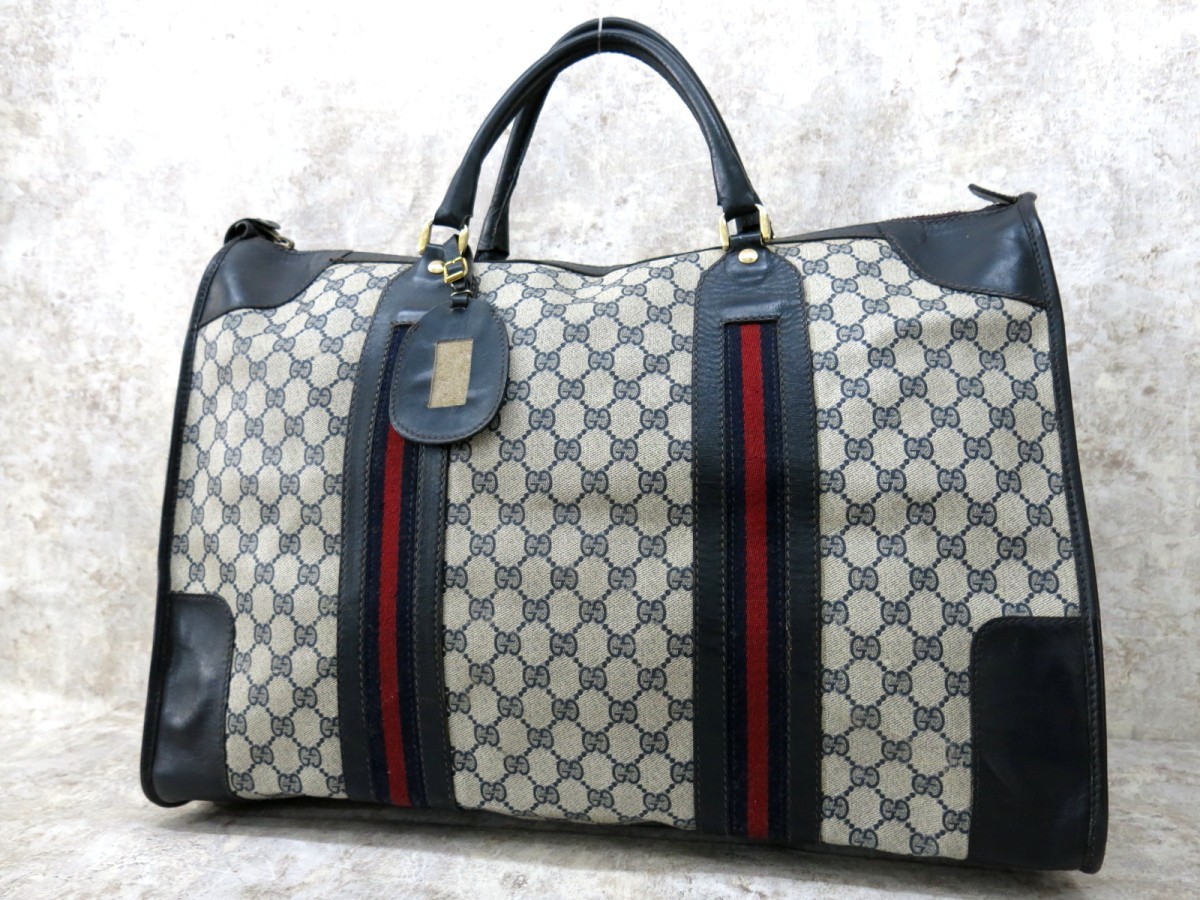 □GUCCI オールド グッチ□メンズ□シェリー□GGスプリーム□PVC