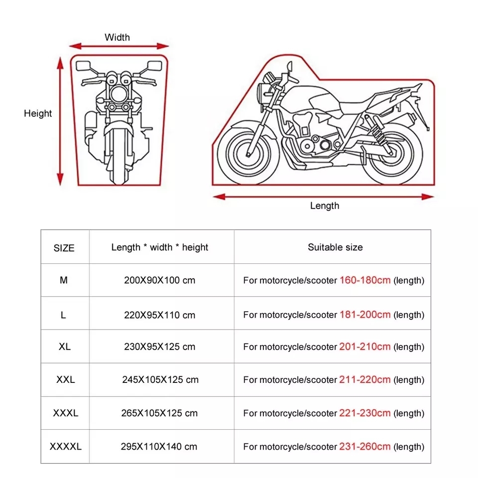 お買い得 バイクカバー ２ＸＬ 黒 耐水　耐熱　耐雪　防水 厚手 小型 中型 大型　原付 スクーター　オートバイバイク ボディカバー_5