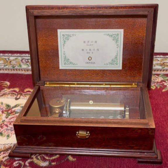 ② オルフェウス50弁 木製（マホガニ ）オルゴールケース ケースのみ オルフェウス SANKYO オルゴール 50弁2曲 マホガニー材 木箱