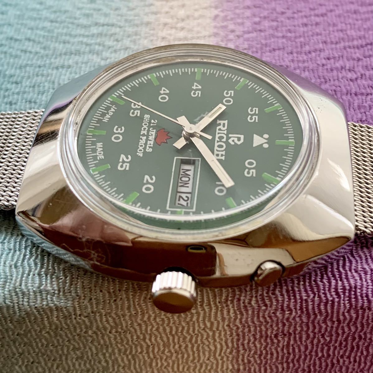 リコー☆送料無料☆オーバーホール済☆メンズ腕時計☆自動巻☆日本製  