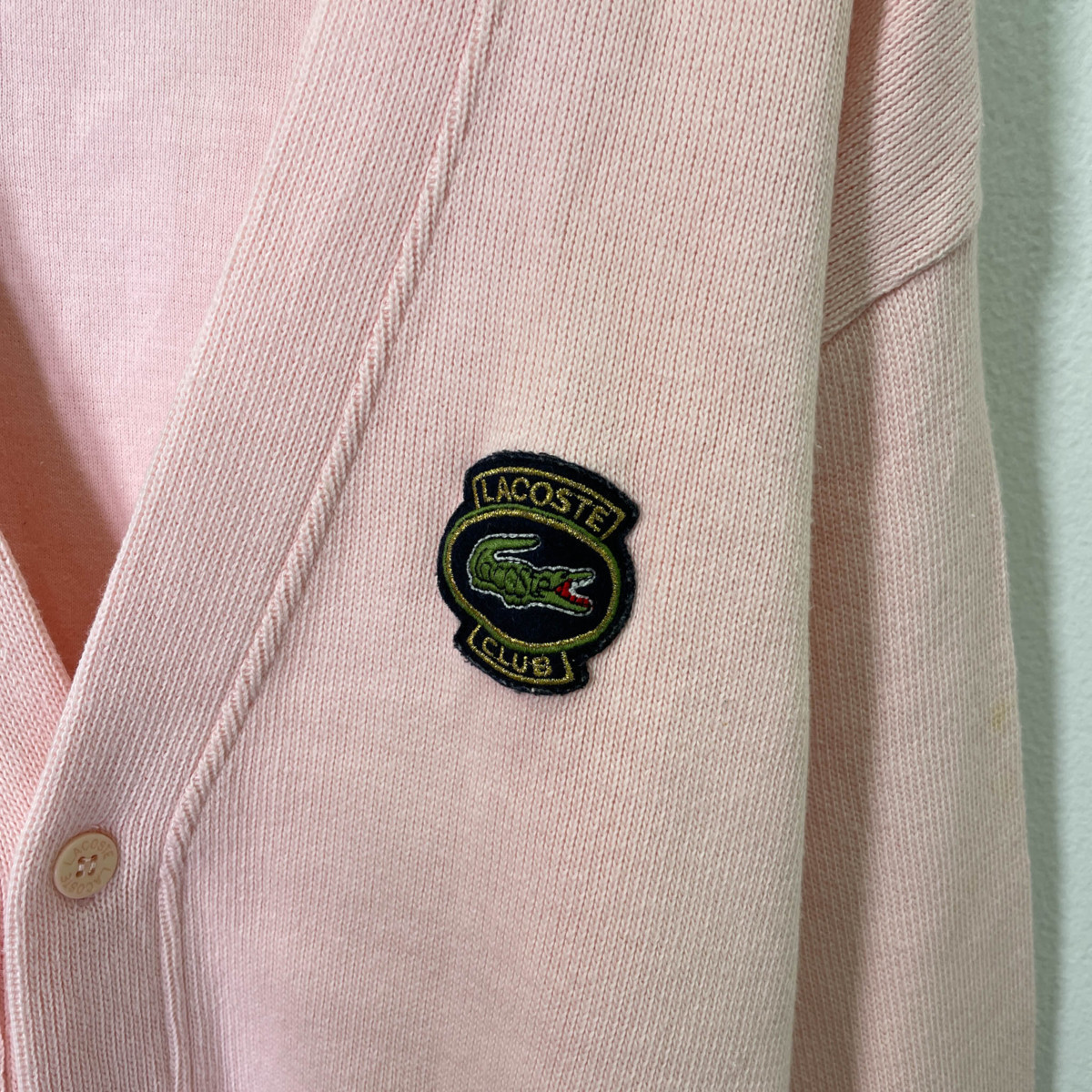 ビンテージ 70s 80s◇LACOSTE ラコステ BIGワッペン付き ニット