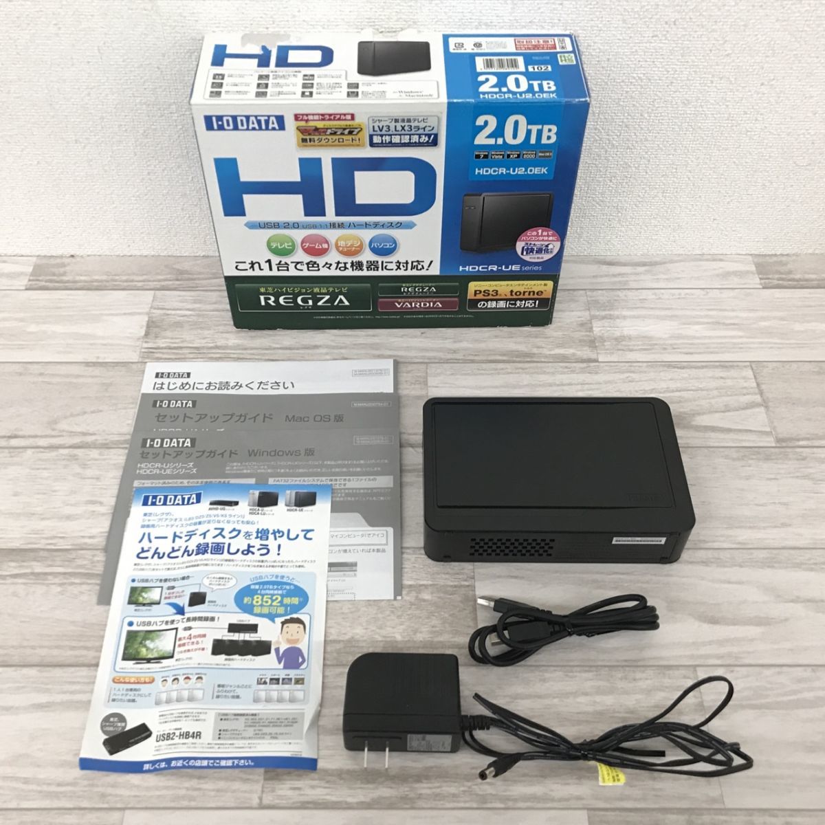 DATA 2TB I-O HDCR-U2.0EK - IODATA 外付けハードディスク ブラック 