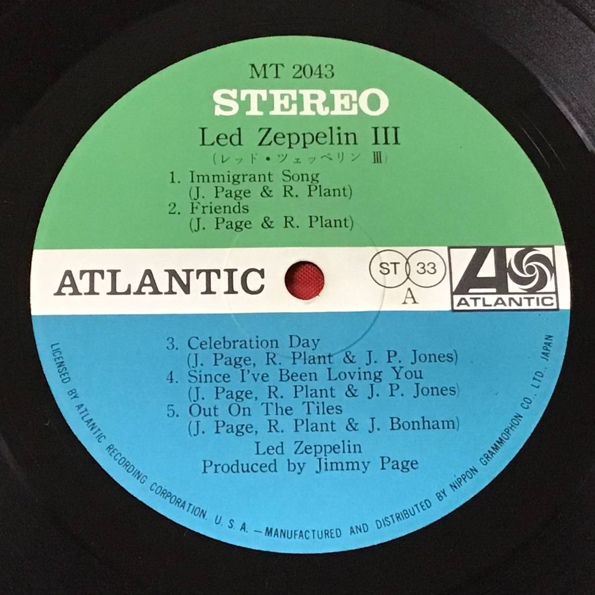 □【初回グラモフォン】レッド・ツェッペリン Ⅲ/帯補充票付/LP、MT