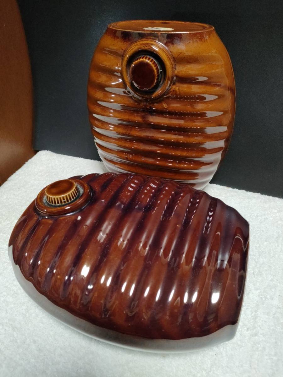 ZZ18 陶器 湯たんぽ 2点 昭和レトロ ビンテージ アンティーク 冬 家庭 