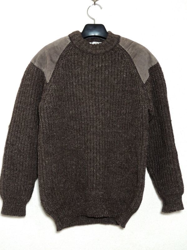 激安大特価，正規品 英国製 BLACK SHEEP レザーパッチ セーター 36 Mサイズ位 カーキ系 肉厚 高級ウール コマンド ブラックシープ エルボーパッチ(Mサイズ)｜売買されたオークション情報、yahooの商品情報をアーカイ Mサイズ