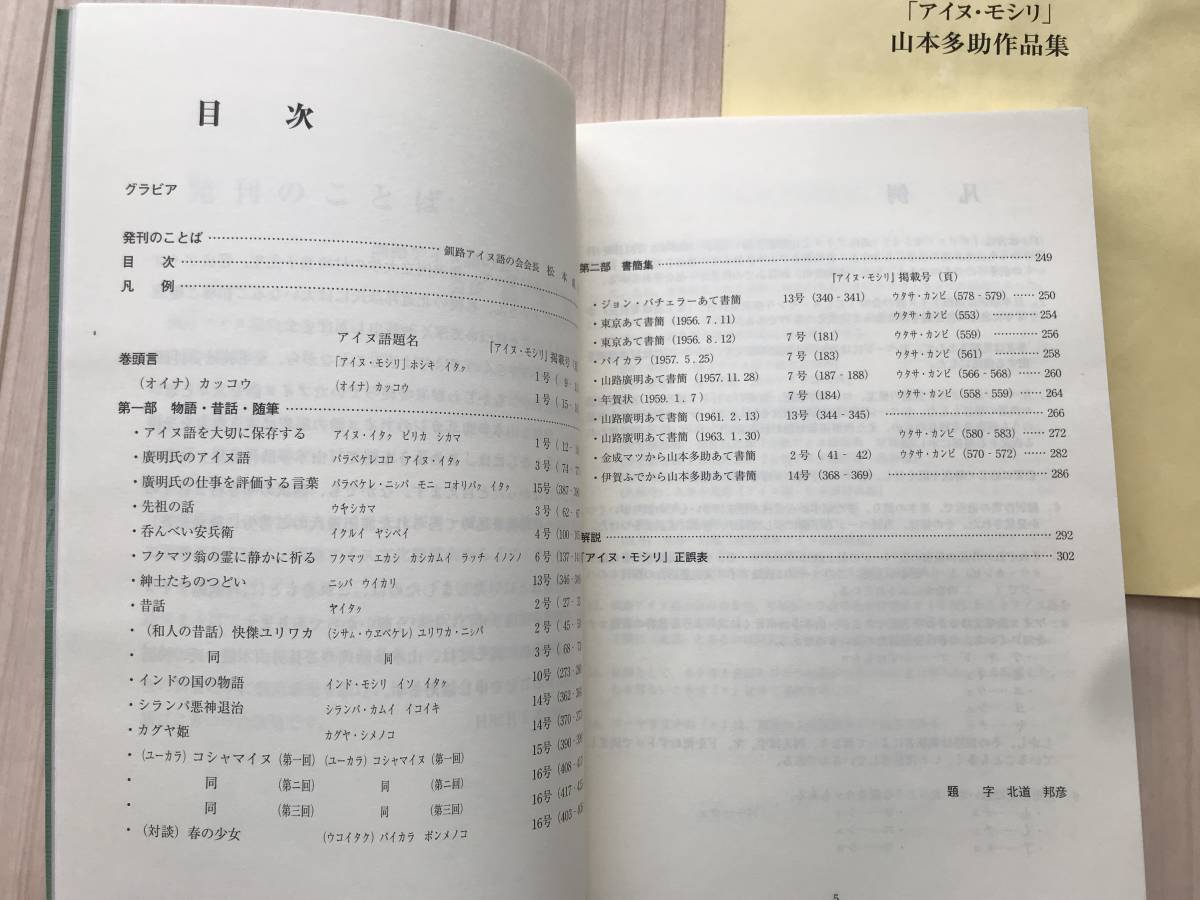 Z05-12/アイヌ・モシリ 山本多助作品集 語彙集 釧路アイヌの会(文化