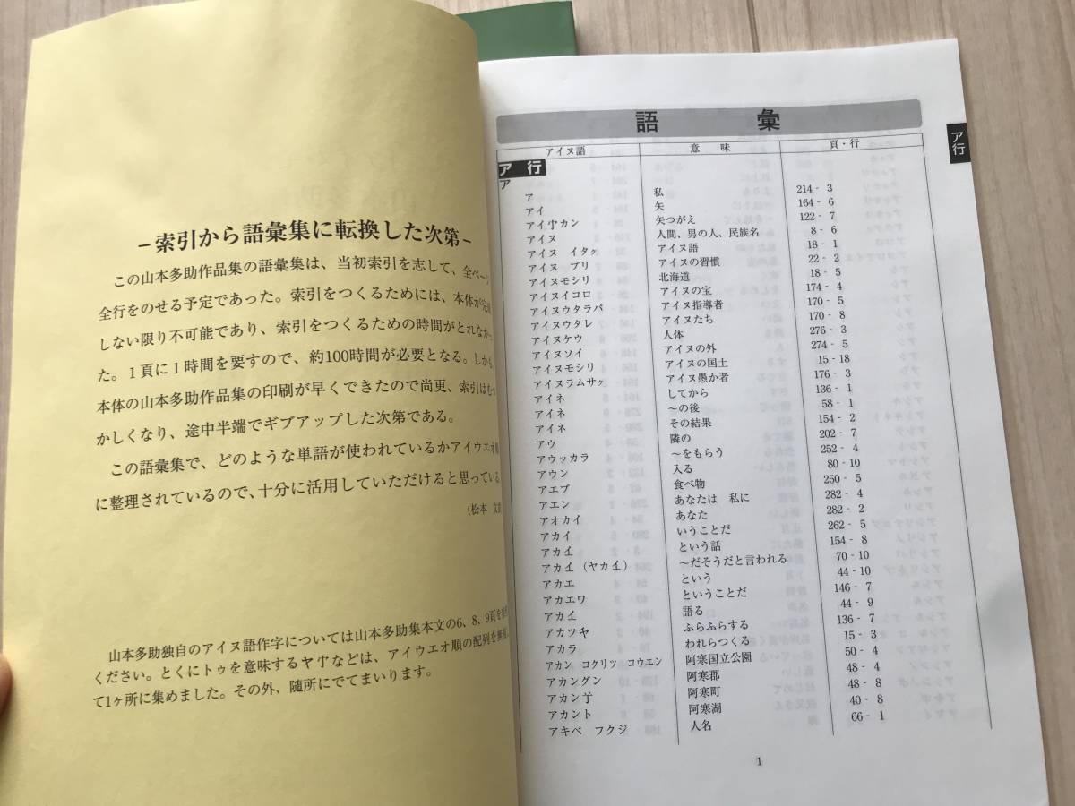 Z05-12/アイヌ・モシリ 山本多助作品集 語彙集 釧路アイヌの会(文化