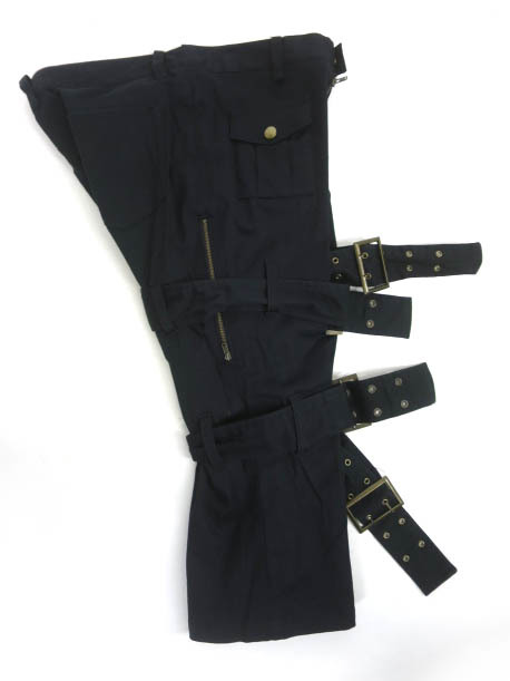 美品　PEACE NOW ピースナウ　パンツ　サスペンダー外し可能　ブラック BLACK PEACE NOW クロップドパンツ サスペンダー付き - メルカリ