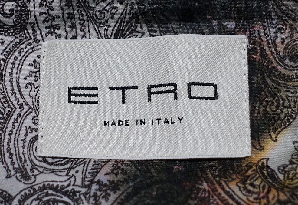 17AW 良品 ETRO エトロ 宇宙飛行士 & ペイズリー柄裏地 最高級 ゴート 