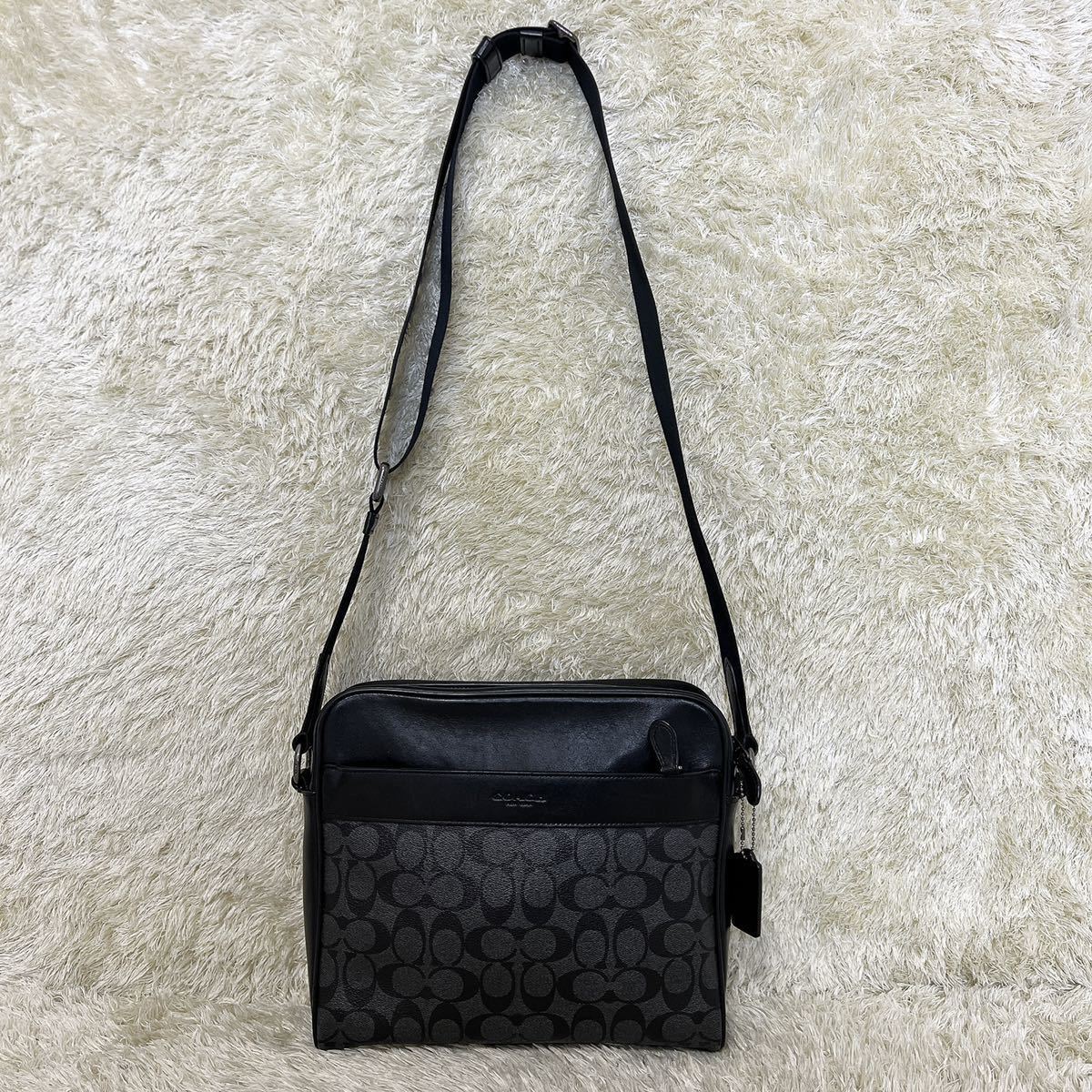 1円スタート☆ 【極美品】COACH コーチ ショルダーバッグ シグネチャー  