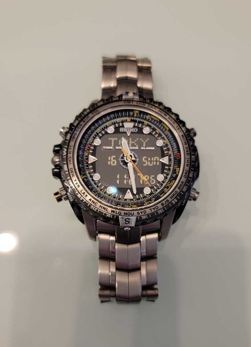 稼働品】セイコー/SEIKO PROSPEXスカイプロフェッショナル ソーラー 