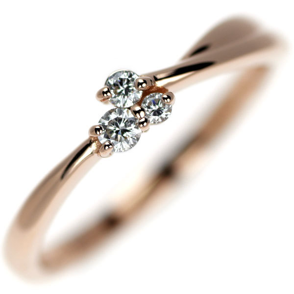 1円～ スタージュエリー K18PG ダイヤモンド リング 0.07ct SELBY 