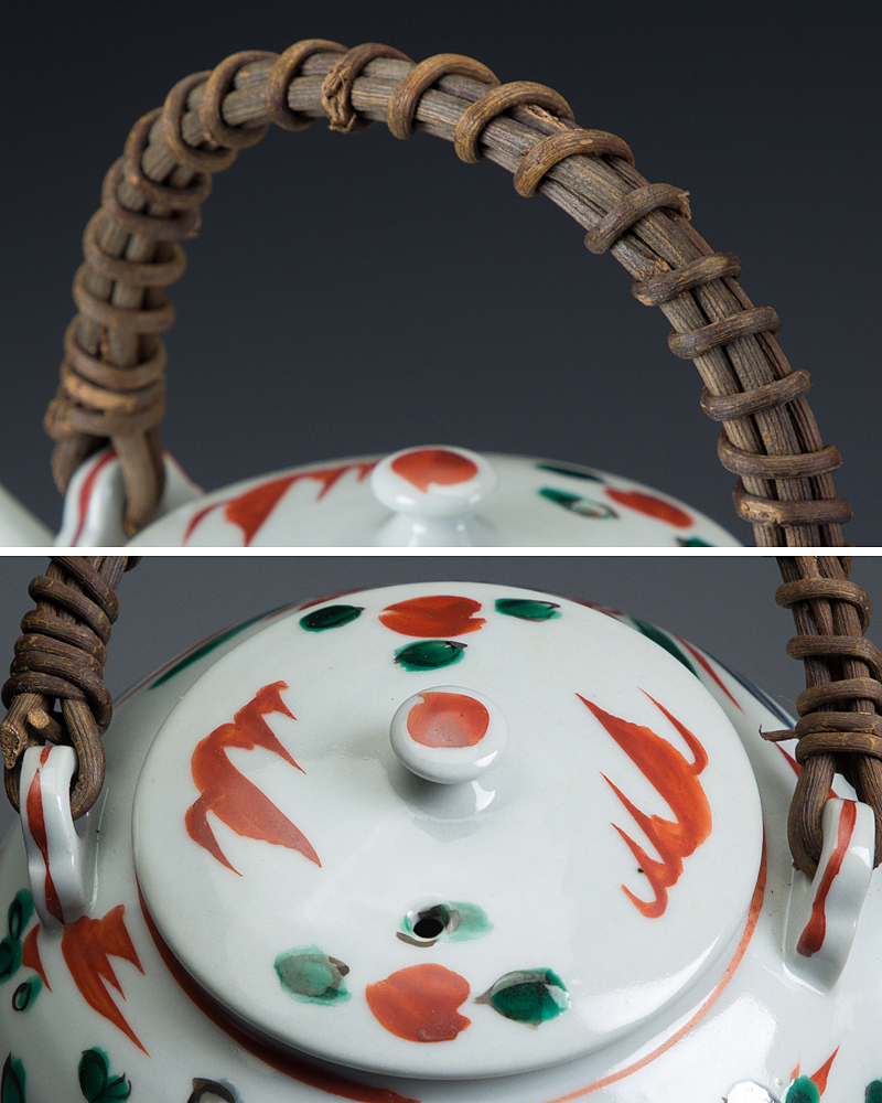 五】宮永東山 造 呉須赤絵茗瓶 急須 一対 共箱 ／ 本品の終了時間は20