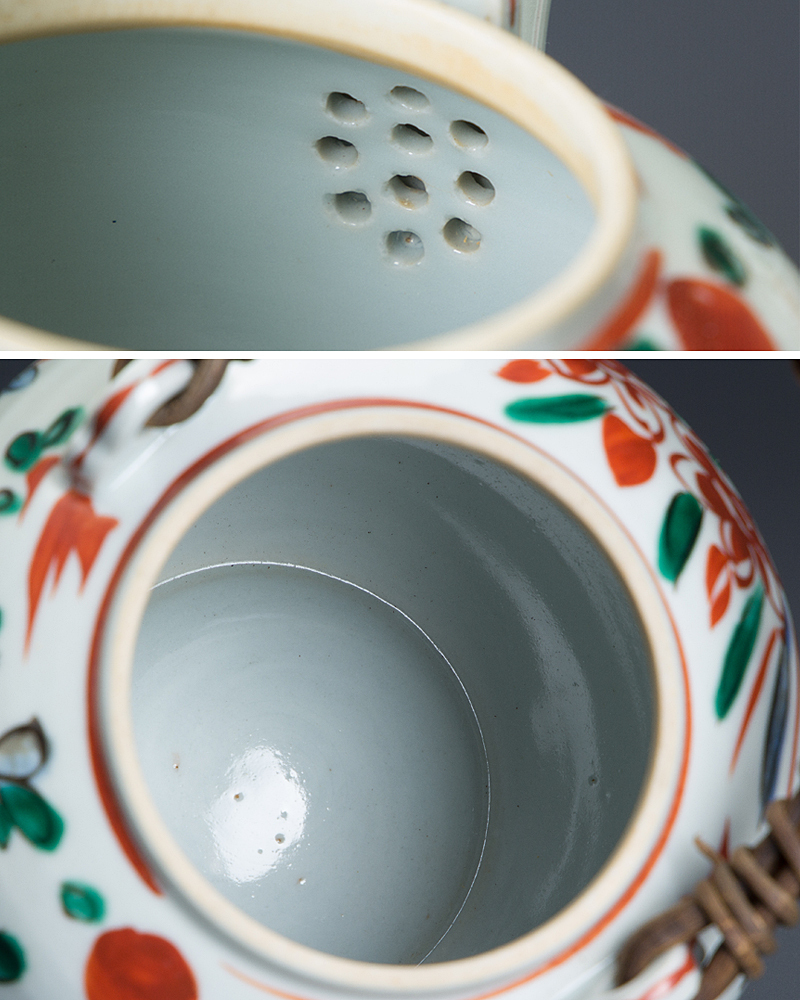 五】宮永東山 造 呉須赤絵茗瓶 急須 一対 共箱 ／ 本品の終了時間は20