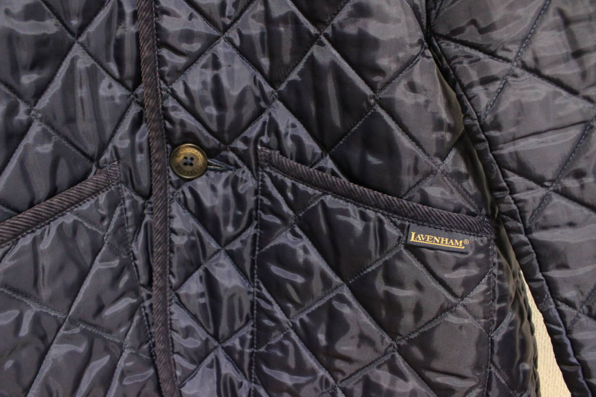 B797 メンズ 美品 LAVENHAM ラベンハム フード キルティングコート 