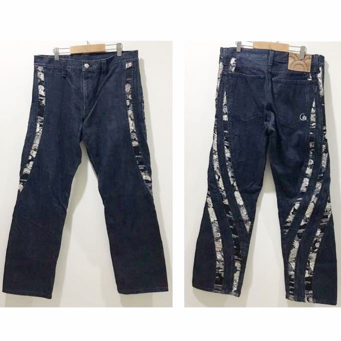 ky様　JUVENILE DELINQUENT 岡山児島産 和柄デニム 36 JUVENILE DELINQUENT☆岡山 児島産☆デニムパンツ/ジーンズ☆和柄/刺繍