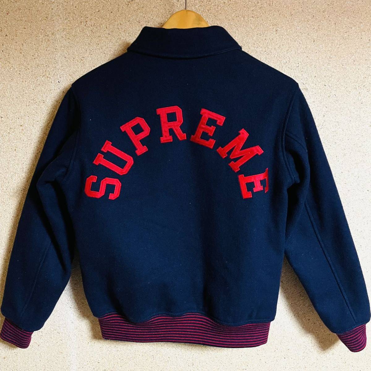 Supreme Arc Logo Varsity Jacket Navy Red S 10aw 紺 赤 アーチロゴ