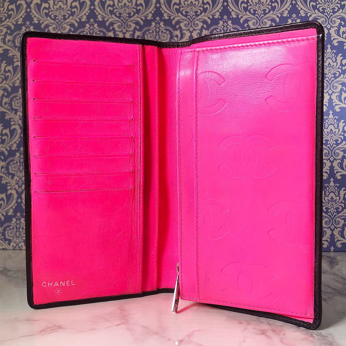 ◇美品/生産終了品◇正規品 CHANEL カンボンライン 二つ折り 長財布◇ 