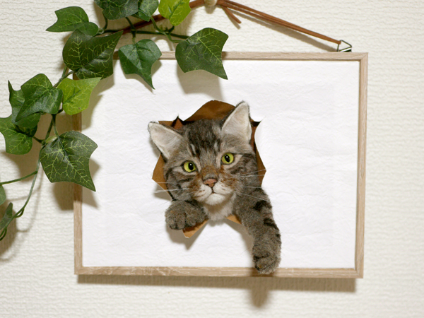 羊毛フェルト 猫 キジトラ ハンドメイド 手作りキット | 羊毛フェルト