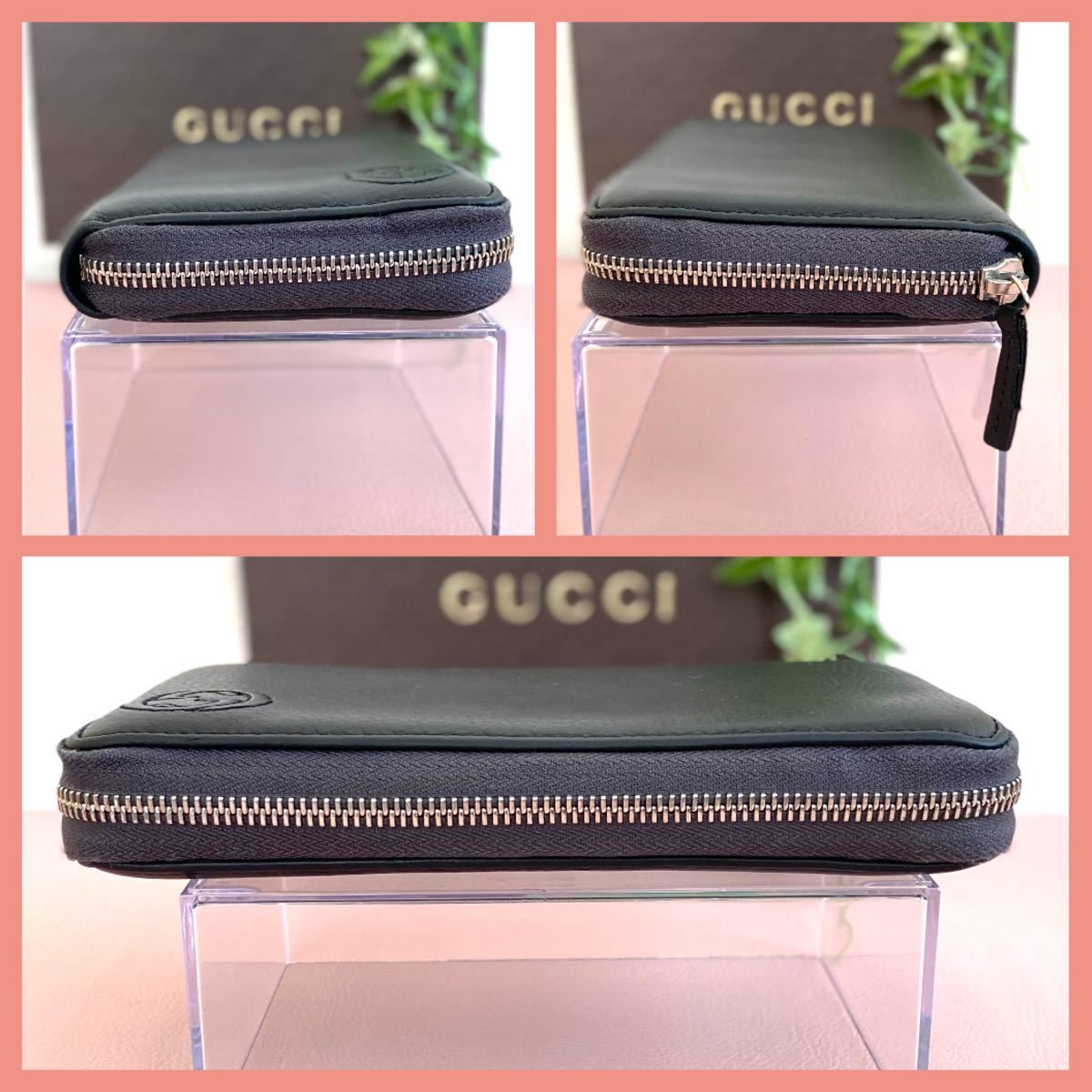 本物保証】 美品 GUCCI SOHO ラウンドファスナー ジッピー マイクロ 