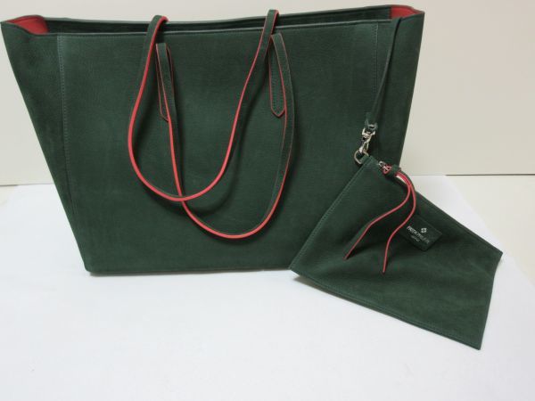 ◆売り切り 非売品 未使用 保管品 PATEK PHILIPPE パテックフィリップ レディースバック スエード グリーン 専用袋入り 現状渡し_1