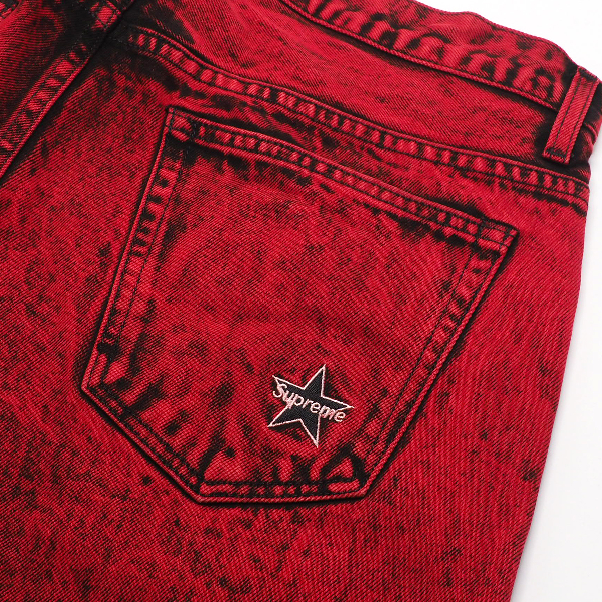 Supreme - Washed Regular Jeans 赤W34 シュプリーム - ウォッシュド 