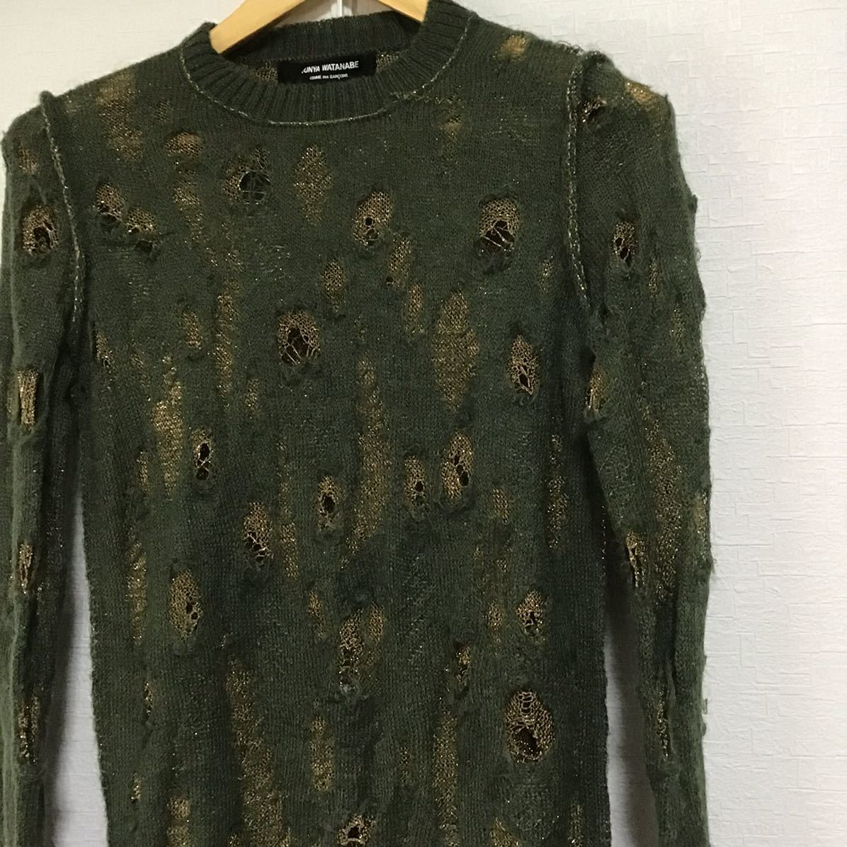 junya watanabe ダメージ 穴あき ラメ ニット archive pacckman(長袖 