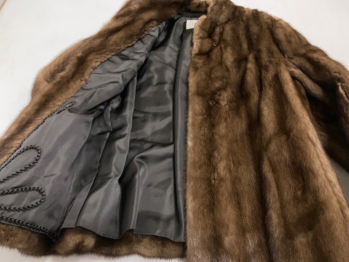 美品▽Malvoisie MINK マルボワジー ミンク 本毛皮 セミロングコート 