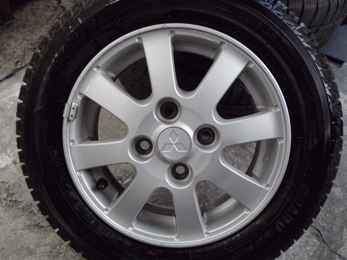 三菱アルミホイール　13×4　PCD100　+46★深溝のスタッドレス　155/65R13　4本＃トッポ・ミニカ 13インチ 14インチ 2026年最新Yahoo!オークション 中古鉄ホイールセット 145&frasl;80R13 9.5j