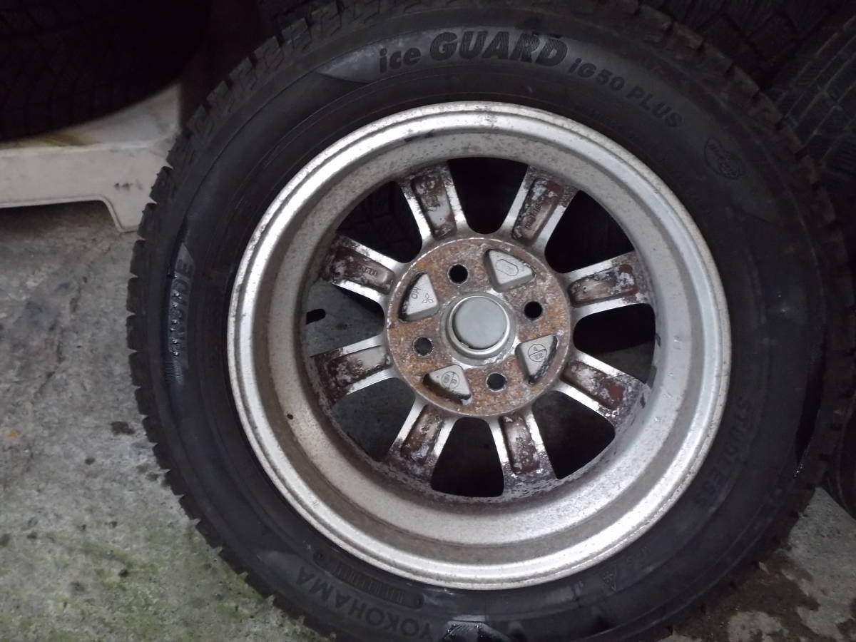 三菱アルミホイール　13×4　PCD100　+46★深溝のスタッドレス　155/65R13　4本＃トッポ・ミニカ 13インチ 14インチ 2026年最新Yahoo!オークション 中古鉄ホイールセット 145&frasl;80R13 9.5j