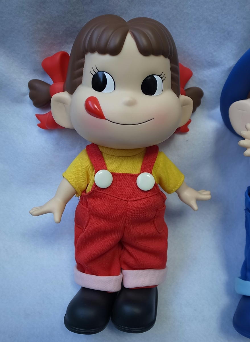 約4.3cm 不二家 ペコちゃん ポコちゃん ソフビ 指人形/昭和レトロ