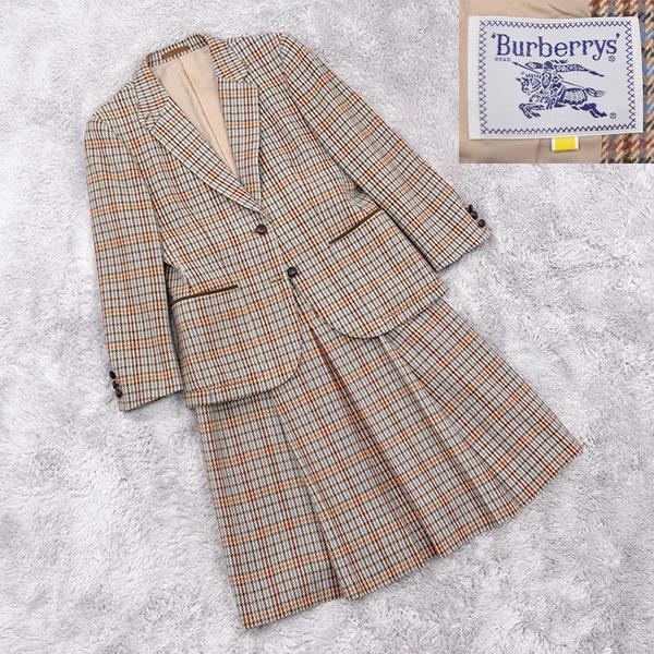 BURBERRY LODON/ボックスプリーツスカート/膝丈/ツイード Burberry