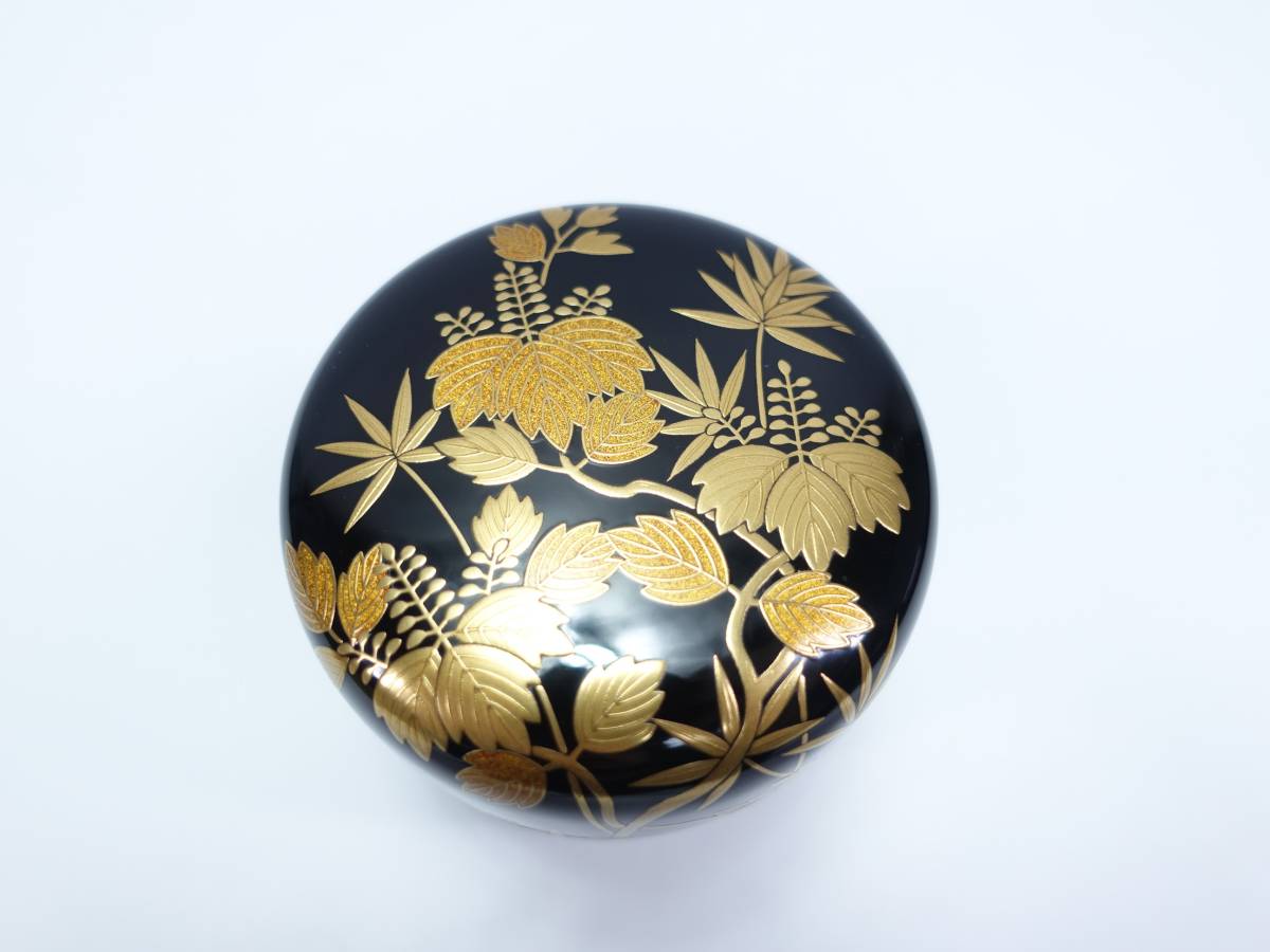 蒔絵師 一瓢斉 『桐竹絵棗』 共布・共箱 ○ 茶道具 茶器 漆器