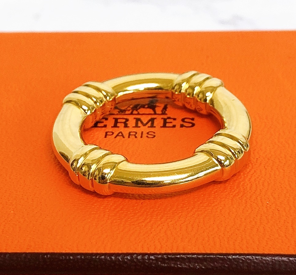 エルメス ブーエ スカーフリング スカーフ留め GP ゴールド 箱付き（約