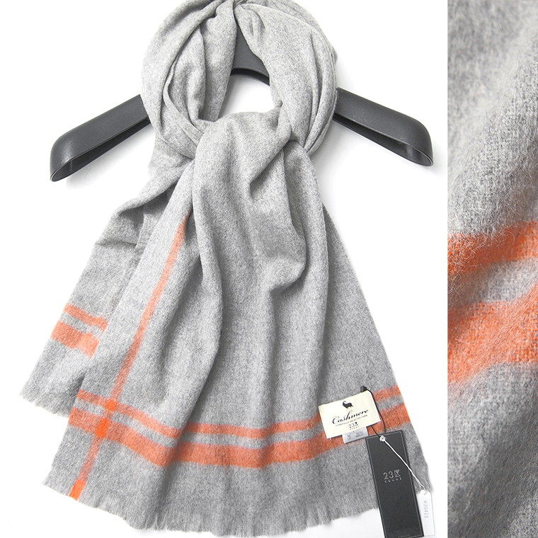 カシミヤ マフラー | KAWABE mau.さんコラボ》Filomo 極やわカシミヤ 新品 1.7万 23区オム カシミヤ 100% マフラー 灰 【K23140】 23区 HOMME 秋冬 メンズ ストール カシミア ニジュウサンク グレー