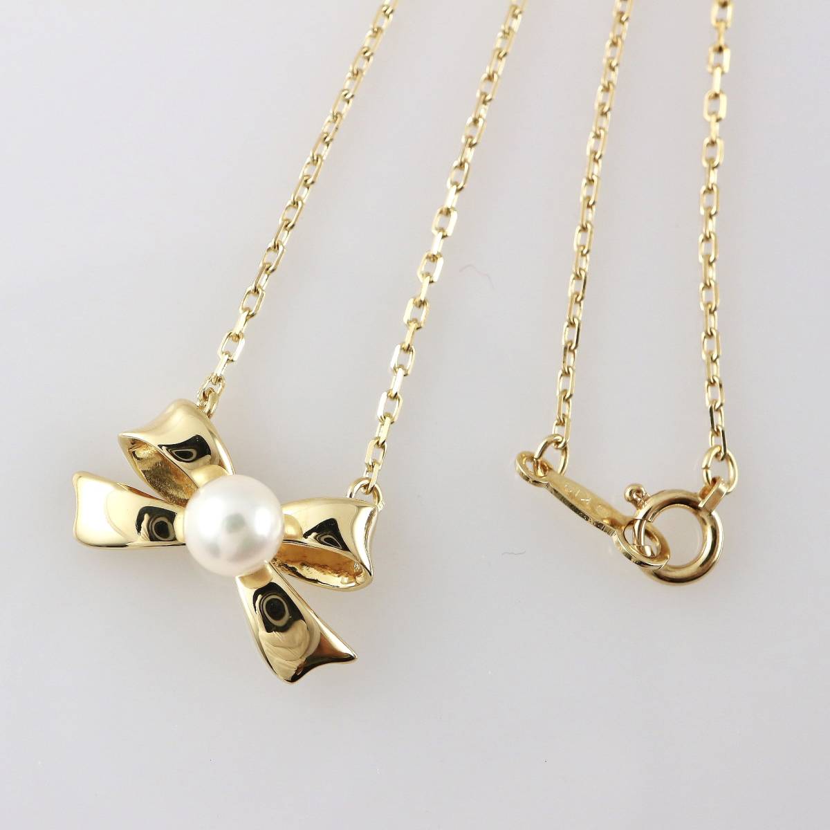 ミキモト ネックレス MIKIMOTO パール K18 アコヤ真珠 YG イエロー 