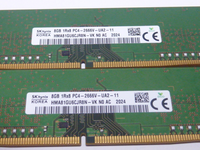 SK hynix DDR4 8GB デスクトップ用メモリ メモリ 16GB DDR4-2666 pc4