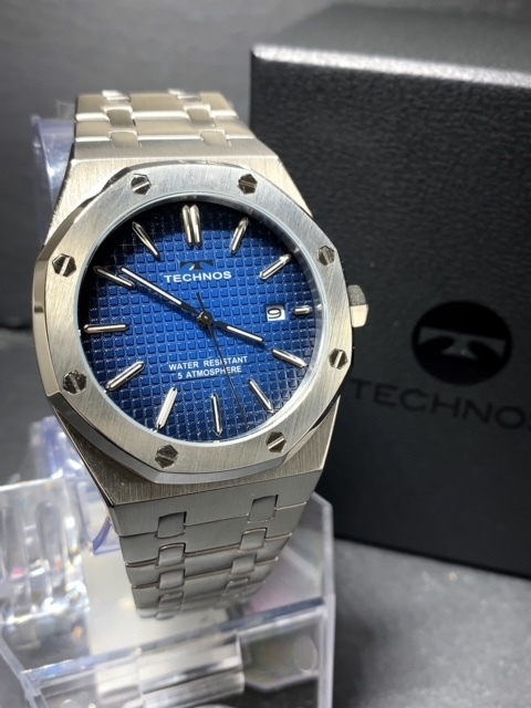 新品 TECHNOS テクノス 正規品 シルバー ディープブルー カレンダー